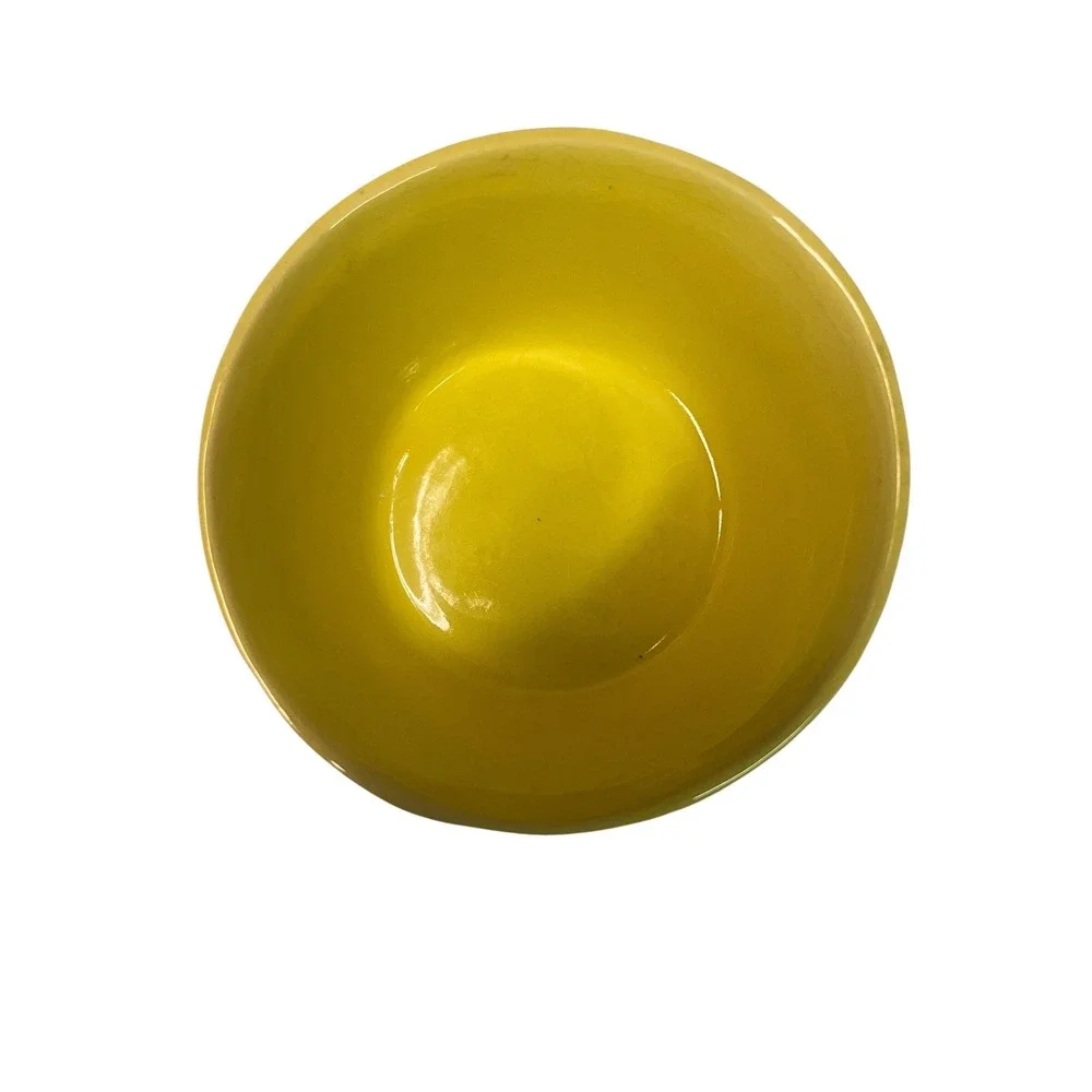Vintage decor Yellow Ceramic Basketweave Lidded Bowl Vegetable‎ Top 6in cottage
